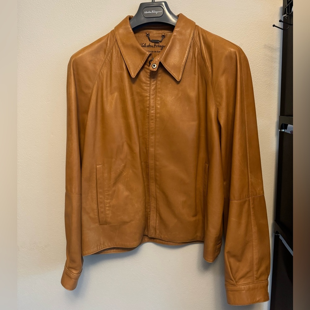Salvatore Ferragamo moto leather jacket